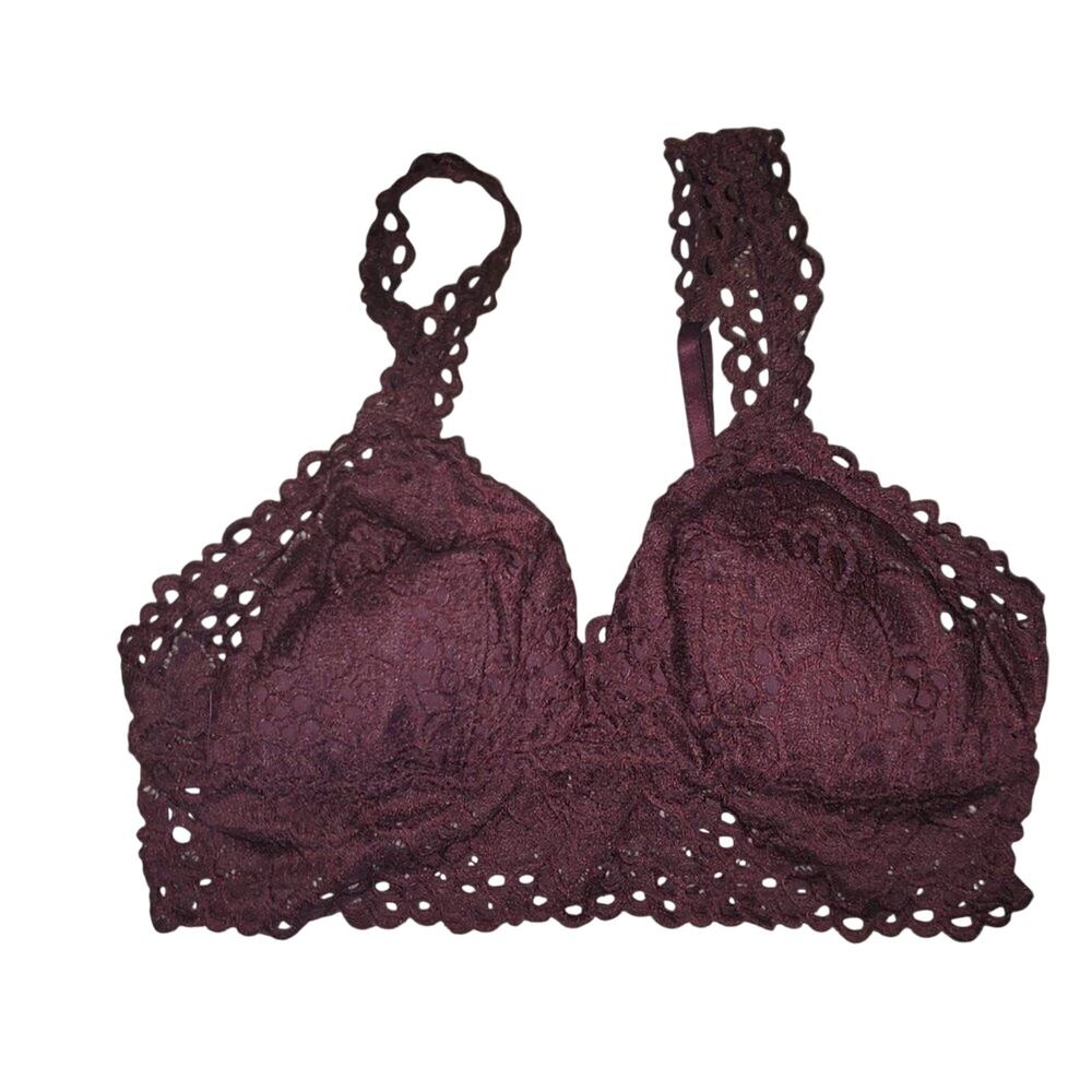 Aerie Lace Maroon Bralette || Small